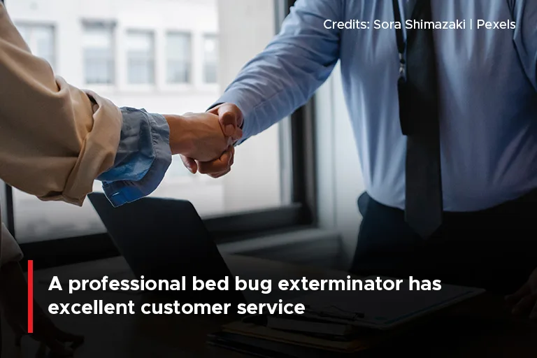 A professional bed bug exterminator has excellent customer service